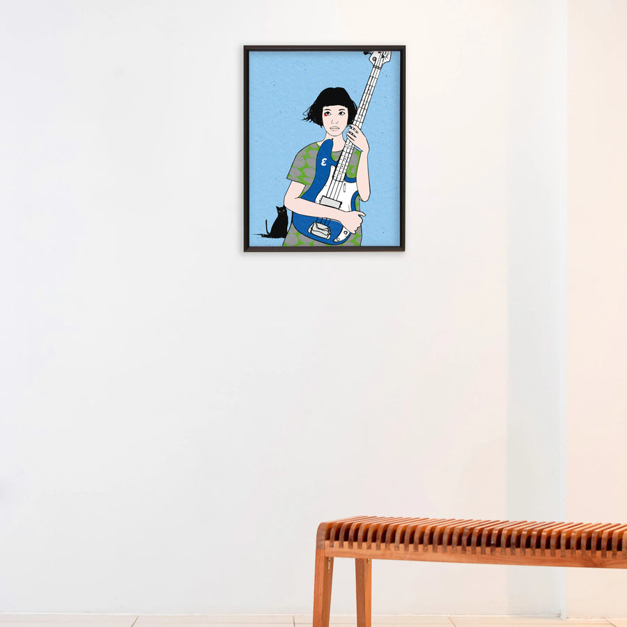 青いベースと黒い猫 No.214